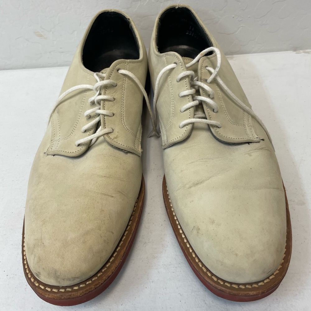 BOSTONIAN Lace Up Nubuck Leather Derbys in Ivory Size 9‎ D